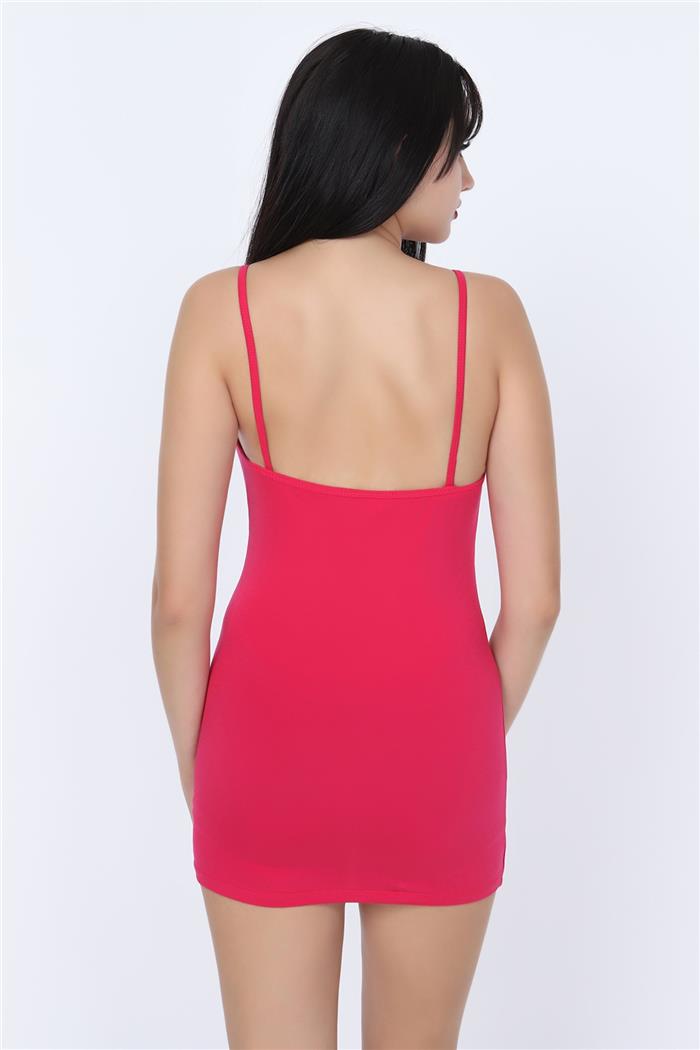 Kadın Fuşya İp Askılı Uzun Atlet