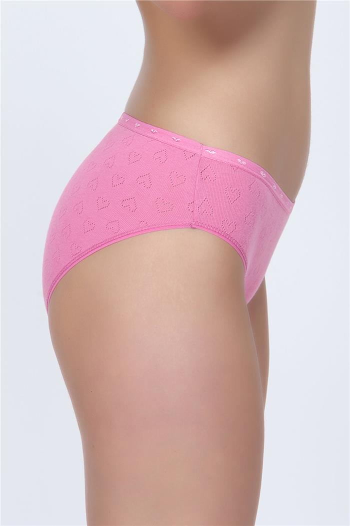 Kadın Fuşya Jakarlı Kalpli Slip