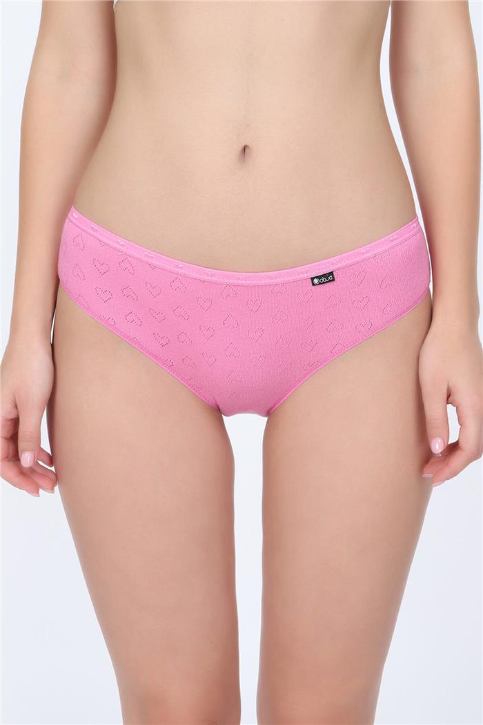 Kadın Fuşya Jakarlı Kalpli Slip