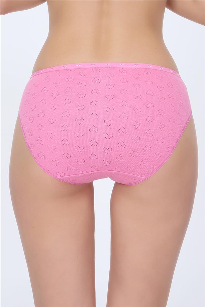 Kadın Fuşya Jakarlı Kalpli Slip