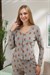 Kadın Grimelanj Ayı Baskılı Ribana Pijama Üstü