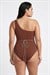 Kadın Kahverengi Deniz Kabuğu Detay Battal Mayo