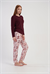 Kadın Kahverengi Desenli Marla Uzun Pijama Altı