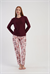 Kadın Kahverengi Desenli Marla Uzun Pijama Altı