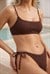 Kadın Kahverengi Dokulu Yan Bağlamalı Bikini Takım