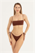 Kadın Kahverengi İki Yandan Bağlamalı Tek Alt Bikini