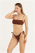 Kadın Kahverengi İki Yandan Bağlamalı Tek Alt Bikini