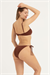 Kadın Kahverengi İki Yandan Bağlamalı Tek Alt Bikini