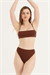 Kadın Kahverengi İp Askılı Bikini Takım