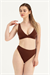Kadın Kahverengi Kalın Askılı Bikini Takım