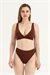 Kadın Kahverengi Kalın Askılı Bikini Takım
