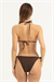 Kadın Kahverengi Önü İnci Detay Bikini Takım