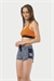 Kadın Kırçıllı Lacivert Mini Şort