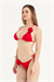 Kadın Kırmızı Güllü Üçgen Bikini Takım