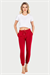 Kadın Kırmızı İki İplik Slim Fit Uzun Alt