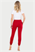 Kadın Kırmızı İki İplik Slim Fit Uzun Alt