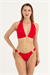 Kadın Kırmızı Kalp Detay Bikini Takım