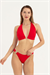 Kadın Kırmızı Kalp Detay Bikini Takım