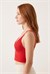 Kadın Kırmızı Modal Dantelli Çift Askı Bralet