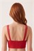 Kadın Kırmızı Modal Dantelli Çift Askı Bralet