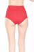 Kadın Kırmızı Nervur Dikiş Yüksek Bel Bikini Altı