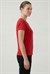 Kadın Kırmızı Sıfır Yaka Tshirt