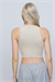 Kadın Krem Fitilli Orta Boy Sporcu Crop