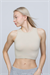 Kadın Krem Fitilli Orta Boy Sporcu Crop