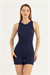 Kadın Lacivert Fermuarlı Şortlu Yüzücü Mayo