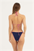 Kadın Lacivert Kırmızı Beyaz Çerçeveli Bikini Takım