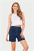 Kadın Lacivert Siyah Viskon Şort