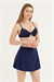 Kadın Lacivert Şortlu Deniz Eteği