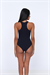 Kadın Lacivert Spor Çıtçıtlı Body