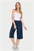 Kadın Lacivert Viskon Kapri Şort