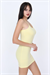 Kadın Limon Sarı İnce Askılı Uzun Atlet 