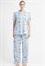 Kadın Mavi Lyc Suprem Cepli Pijama Altı