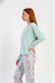 Kadın Mavi Beli Lastikli Pijama Üstü