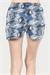 Kadın Mavi Çiçekli Viskon Şort