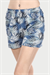 Kadın Mavi Çiçekli Viskon Şort