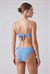 Kadın Mavi Deniz Kabuğu Desen Bikini Takım