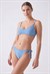Kadın Mavi Deniz Kabuğu Desen Bikini Takım