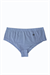Kadın Mavi Düz Lastik 3lü Hipster Külot
