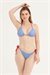 Kadın Mavi Ekose Bikini Takım