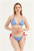 Kadın Mavi Ekose Bikini Takım