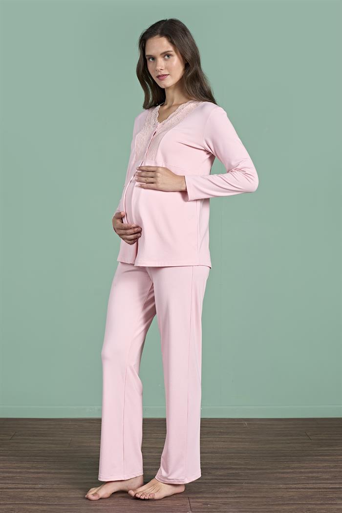 Kadın Pembe Lohusa Pijama 