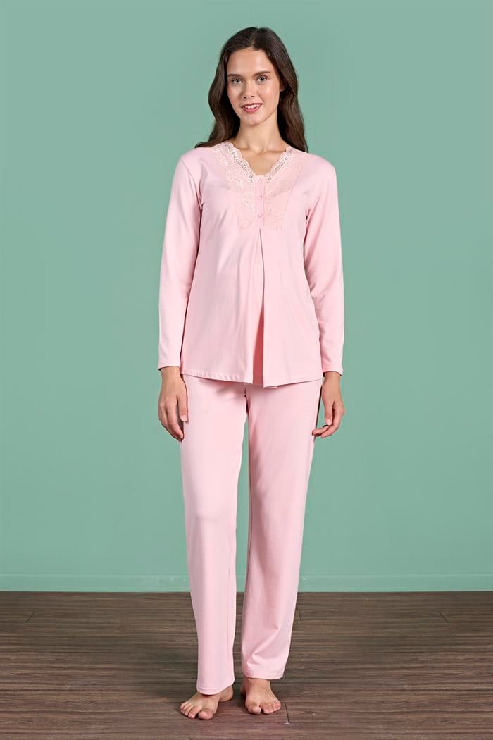 Kadın Pembe Lohusa Pijama 