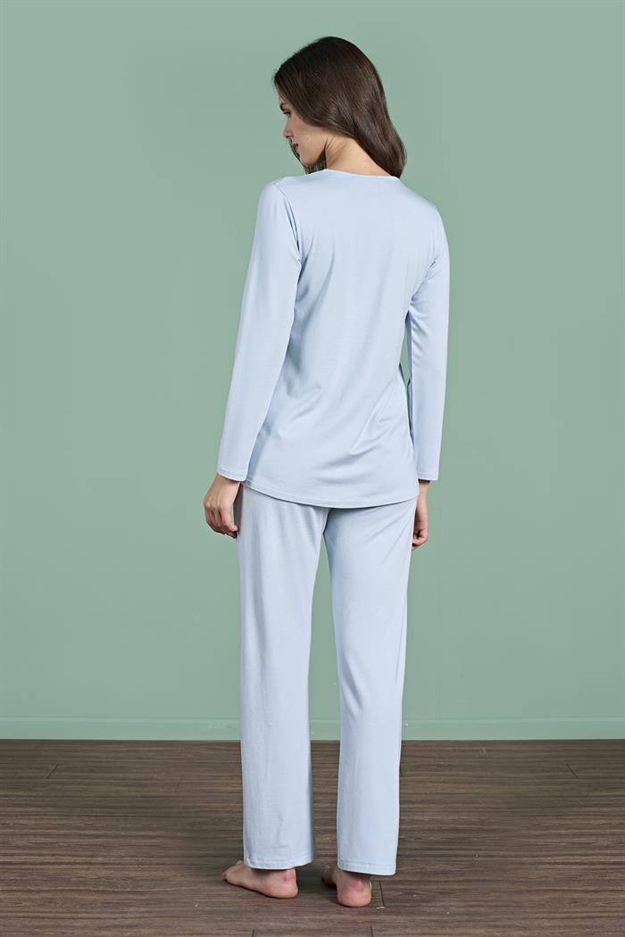 Kadın Mavi Lohusa Pijama 