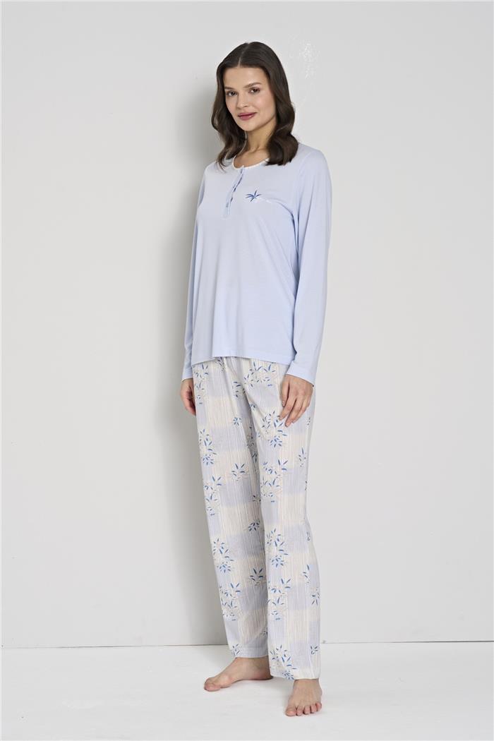 Kadın Mavi Pijama Takımı