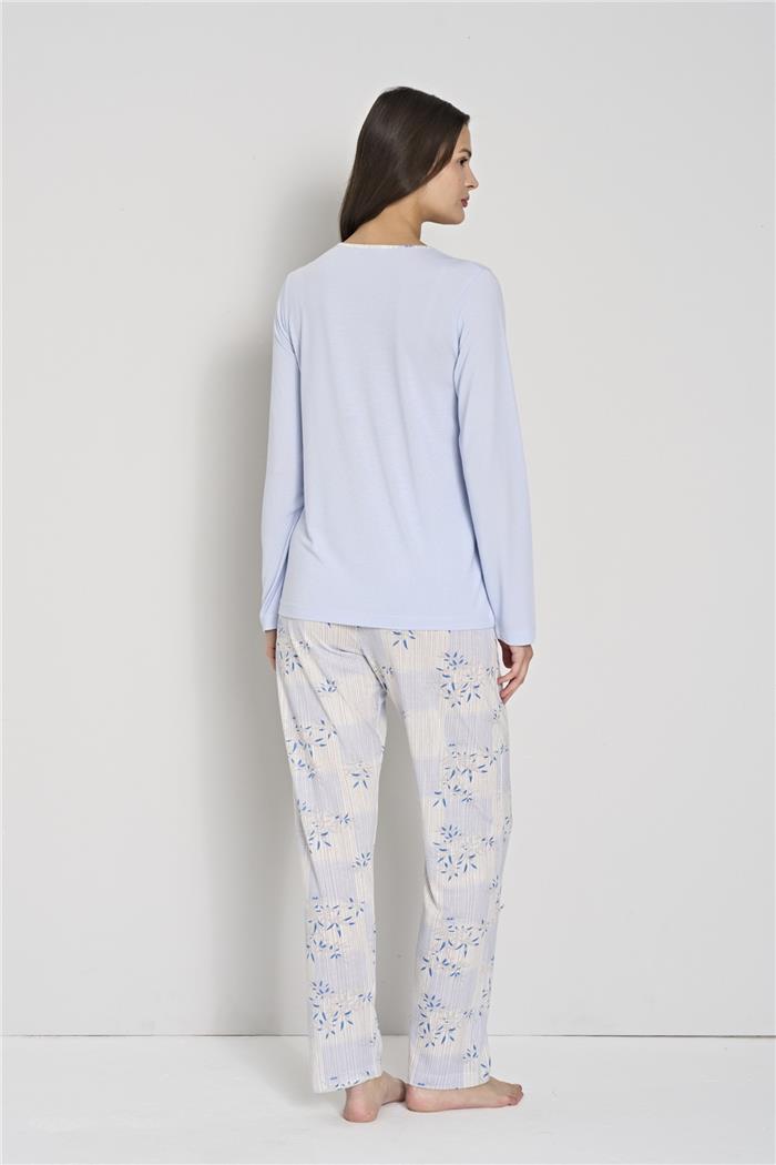 Kadın Mavi Pijama Takımı