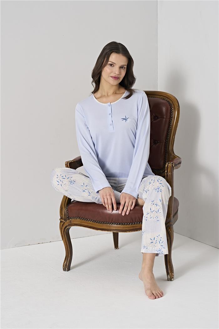 Kadın Mavi Pijama Takımı
